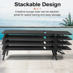Outdoor Patio Reclining Adjustable Chaise Lounge Chairs Stackable