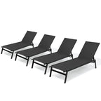 Outdoor Patio Reclining Adjustable Chaise Lounge Chairs Stackable