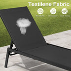 Outdoor Patio Reclining Adjustable Chaise Lounge Chairs Stackable