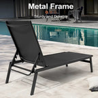 Outdoor Patio Reclining Adjustable Chaise Lounge Chairs Stackable