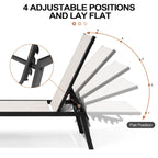 Outdoor Patio Reclining Adjustable Chaise Lounge Chairs Stackable