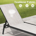 Outdoor Patio Reclining Adjustable Chaise Lounge Chairs Stackable