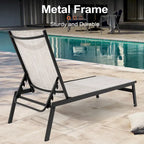 Outdoor Patio Reclining Adjustable Chaise Lounge Chairs Stackable