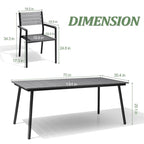 VredHom 7/9-Piece Outdoor Patio Dining Set with Stackable Chairs