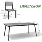 VredHom 7/9-Piece Outdoor Patio Dining Set with Stackable Chairs