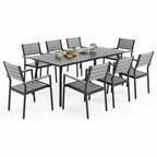 VredHom 7/9-Piece Outdoor Patio Dining Set with Stackable Chairs