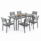VredHom 7/9-Piece Outdoor Patio Dining Set with Stackable Chairs