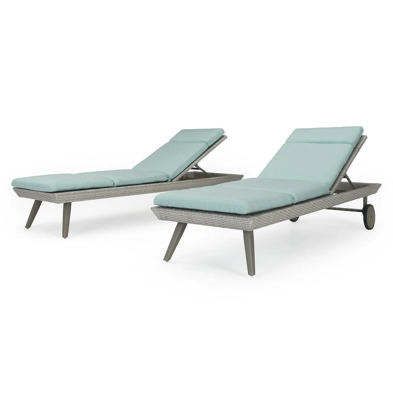 Portofino Casual 2 Piece Sunbrella Outdoor Patio Lounger & Mattress