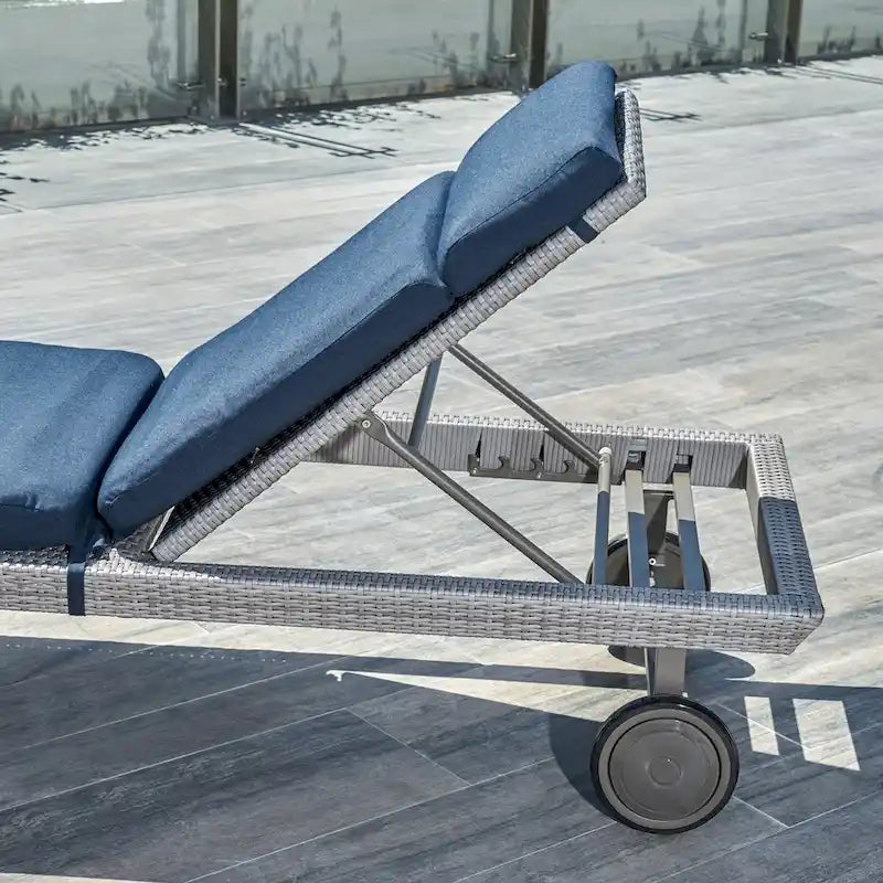 Portofino Casual 2 Piece Sunbrella Outdoor Patio Lounger & Mattress
