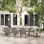 SleekLine 9-Piece Aluminum Patio Dining Set with Webbing Chair Back and Removable Cushions
