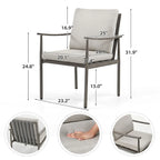SleekLine 9-Piece Aluminum Patio Dining Set with Webbing Chair Back and Removable Cushions