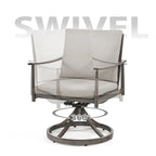 SleekLine 9-Piece Aluminum Patio Dining Set with Webbing Chair Back and Removable Cushions