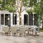 SleekLine 9-Piece Aluminum Patio Dining Set with Webbing Chair Back and Removable Cushions