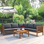 4 PCS Exotic design acacia wood outdoor sofa set