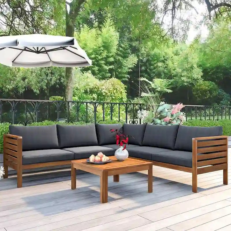 4 PCS Exotic design acacia wood outdoor sofa set