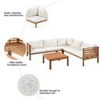 4 PCS Exotic design acacia wood outdoor sofa set