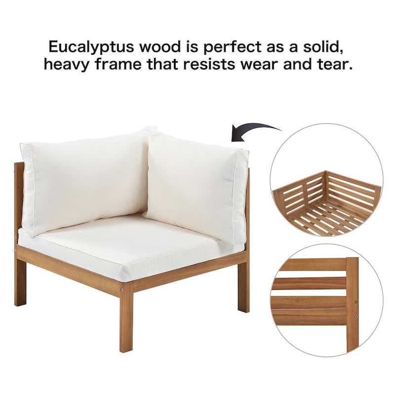 4 PCS Exotic design acacia wood outdoor sofa set
