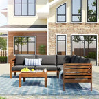 4 PCS Exotic design acacia wood outdoor sofa set