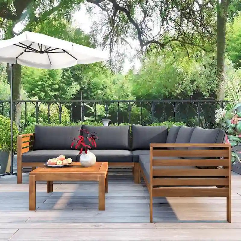 4 PCS Exotic design acacia wood outdoor sofa set