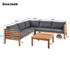 4 PCS Exotic design acacia wood outdoor sofa set