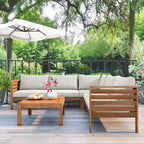 4 PCS Exotic design acacia wood outdoor sofa set