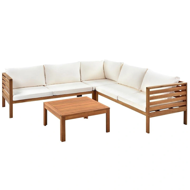 4 PCS Exotic design acacia wood outdoor sofa set