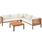 4 PCS Exotic design acacia wood outdoor sofa set
