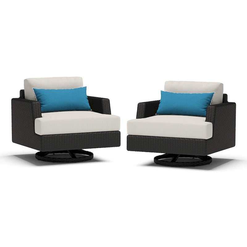 Portofino Comfort 2 Piece Sunbrella Outdoor Patio Motion Club Chairs