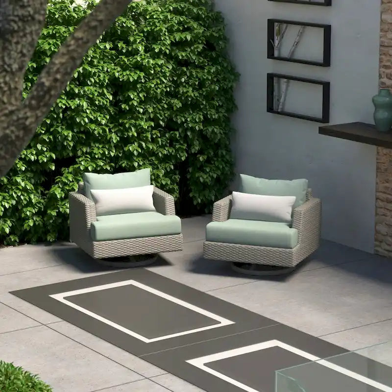Portofino Comfort 2 Piece Sunbrella Outdoor Patio Motion Club Chairs
