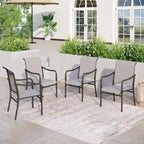 MAISON ARTS Outdoor Dining Chairs Set of 4, Breathable Material and Gourd Head Shape Armrest