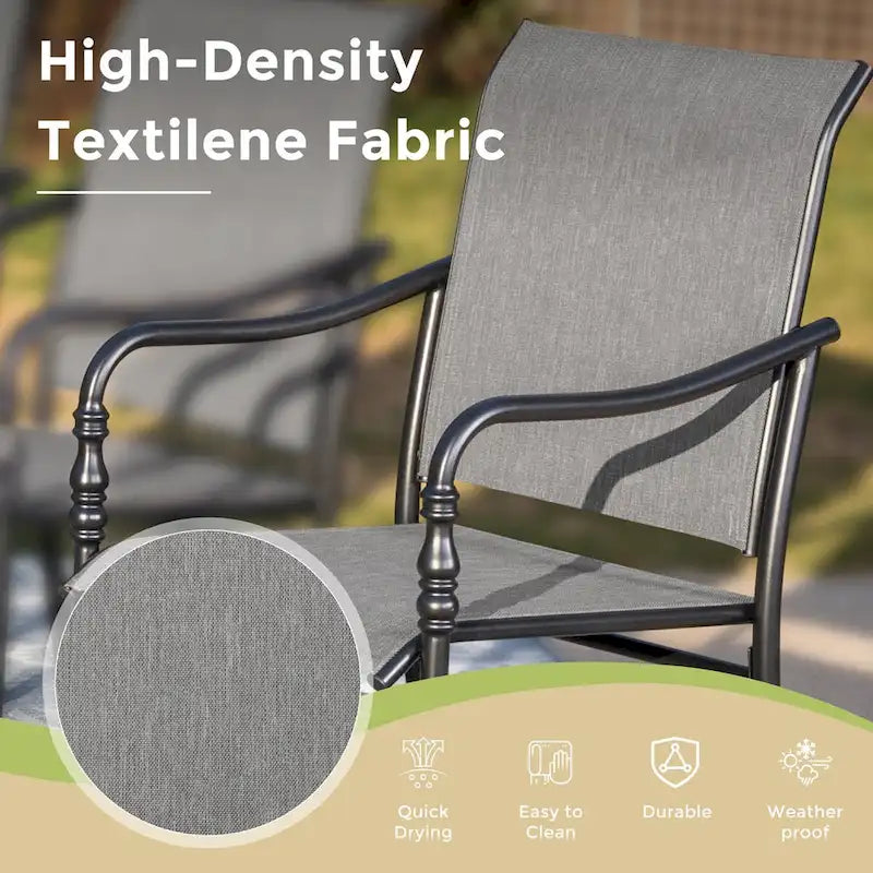 MAISON ARTS Outdoor Dining Chairs Set of 4, Breathable Material and Gourd Head Shape Armrest