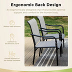 MAISON ARTS Outdoor Dining Chairs Set of 4, Breathable Material and Gourd Head Shape Armrest