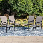 MAISON ARTS Outdoor Dining Chairs Set of 4, Breathable Material and Gourd Head Shape Armrest