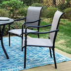 MAISON ARTS Outdoor Dining Chairs Set of 4, Breathable Material and Gourd Head Shape Armrest
