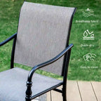 MAISON ARTS Outdoor Dining Chairs Set of 4, Breathable Material and Gourd Head Shape Armrest