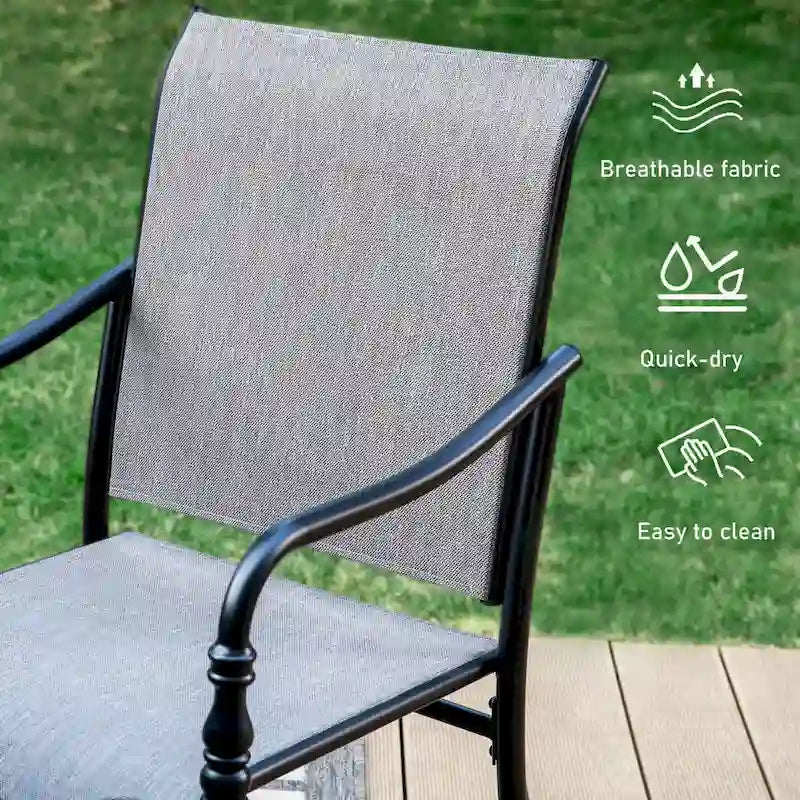 MAISON ARTS Outdoor Dining Chairs Set of 4, Breathable Material and Gourd Head Shape Armrest
