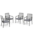 MAISON ARTS Outdoor Dining Chairs Set of 4, Breathable Material and Gourd Head Shape Armrest