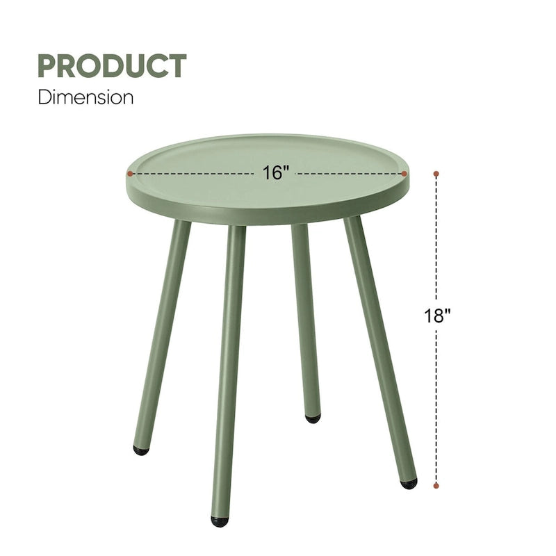 Werph Patio Table Living Room Side Table, Round Accent Table Small Side Table Nightstand