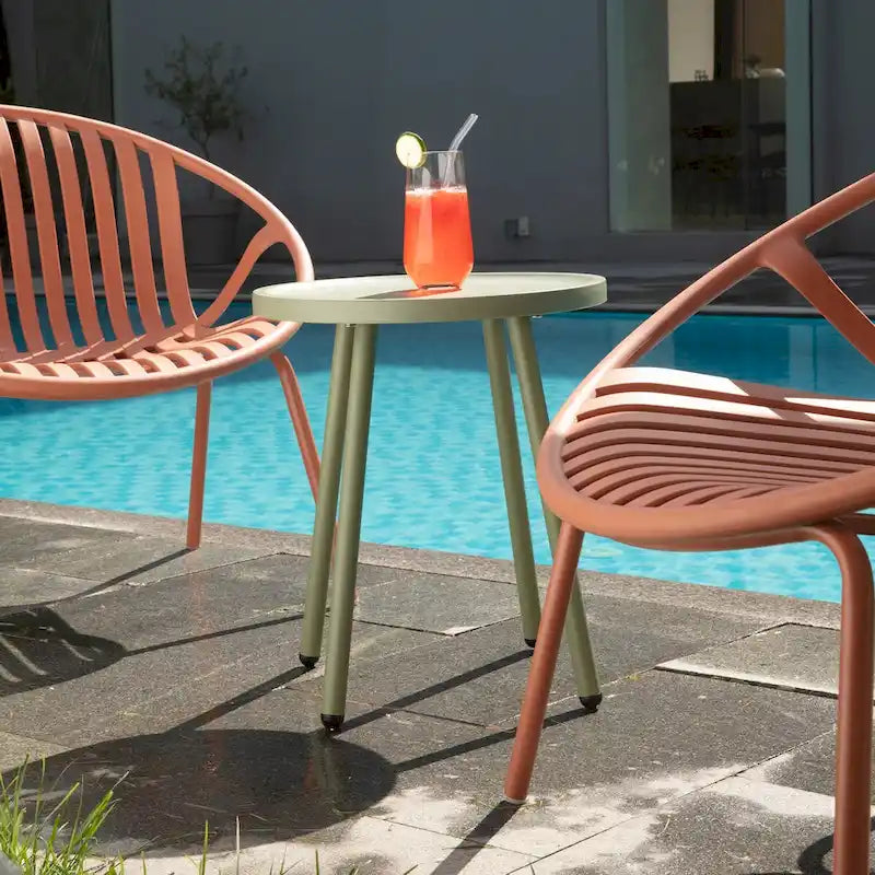 Werph Patio Table Living Room Side Table, Round Accent Table Small Side Table Nightstand