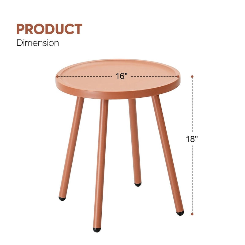 Werph Patio Table Living Room Side Table, Round Accent Table Small Side Table Nightstand
