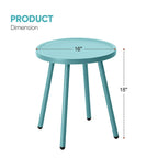 Werph Patio Table Living Room Side Table, Round Accent Table Small Side Table Nightstand
