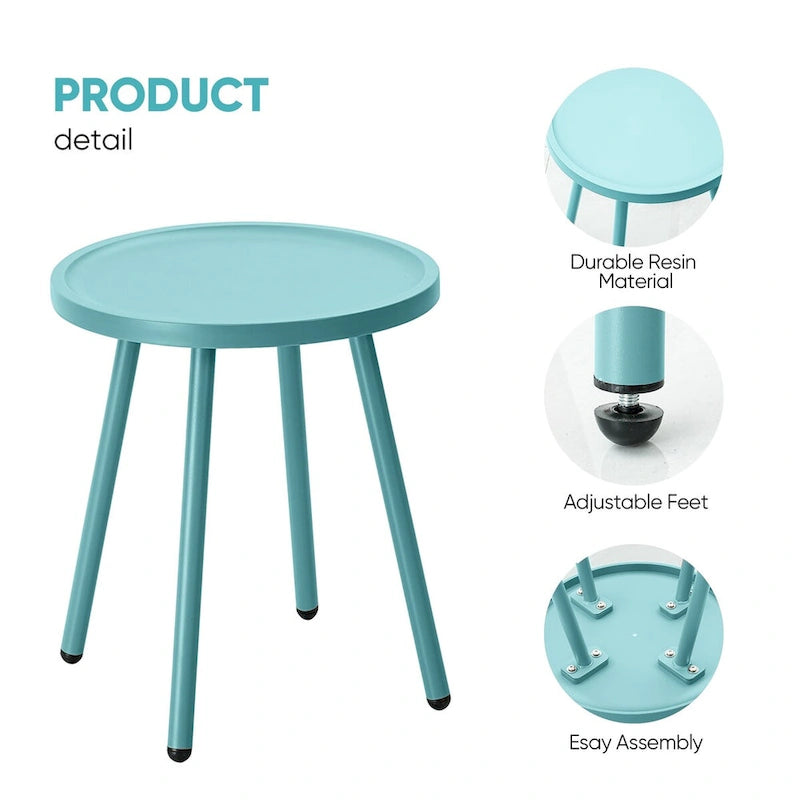 Werph Patio Table Living Room Side Table, Round Accent Table Small Side Table Nightstand