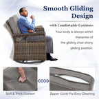 Sofa Patio Conversation Sets with Swivel Chair - Brown