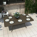 72 Cast Aluminum Rectangular Dining Table with Umbrella Hole