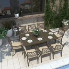 72 Cast Aluminum Rectangular Dining Table with Umbrella Hole
