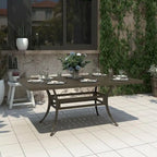 72 Cast Aluminum Rectangular Dining Table with Umbrella Hole