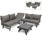 VredHom Outdoor Sectional Set Aluminum Patio Daybed Sofa