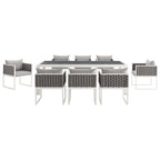 Stance 9 Piece Outdoor Patio Aluminum Dining Set - N/A