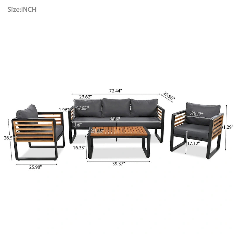 ZZ Large Size 4-pieces Outdoor Furniture