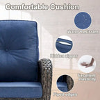 Outdoor Sofa with Swivel Chair Ottomans and Coffee Table - Brown